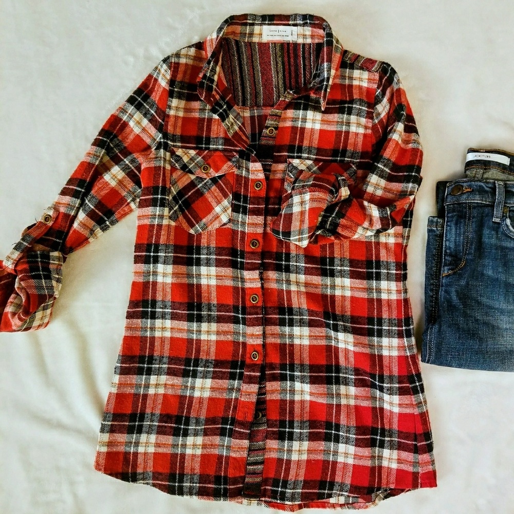 Love Tree Plaid Button Down Shirt